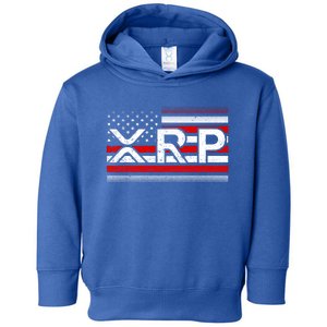 XRP Cryptocurrency Distressed USA American Flag Toddler Hoodie