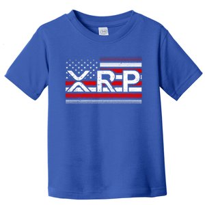 XRP Cryptocurrency Distressed USA American Flag Toddler T-Shirt