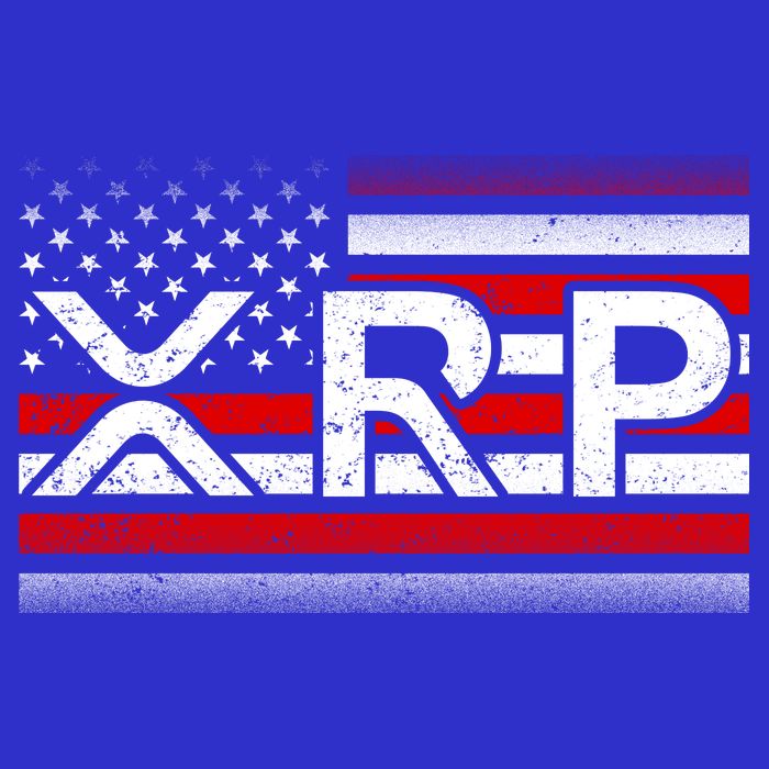 XRP Cryptocurrency Distressed USA American Flag Womens T-Shirt