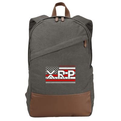 XRP Cryptocurrency Distressed USA American Flag Cotton Canvas Backpack