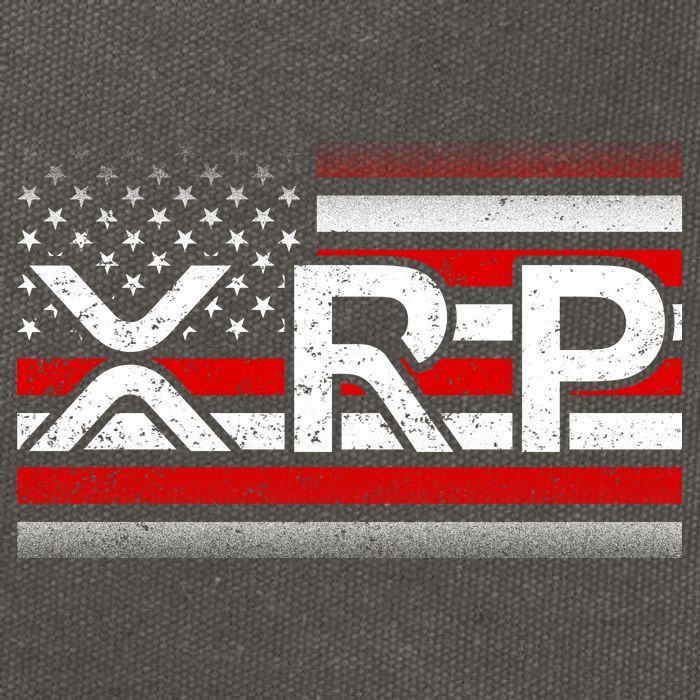 XRP Cryptocurrency Distressed USA American Flag Cotton Canvas Backpack