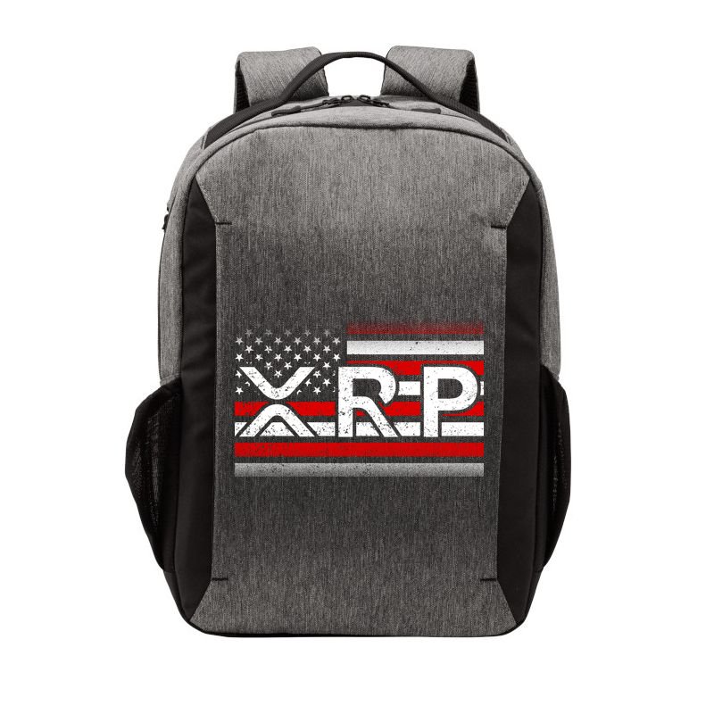 XRP Cryptocurrency Distressed USA American Flag Vector Backpack