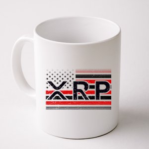 XRP Cryptocurrency Distressed USA American Flag Coffee Mug