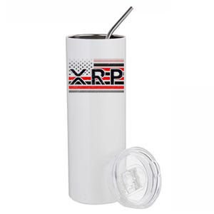 XRP Cryptocurrency Distressed USA American Flag Stainless Steel Tumbler