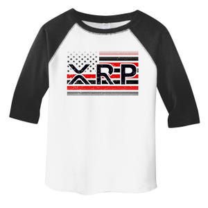 XRP Cryptocurrency Distressed USA American Flag Toddler Fine Jersey T-Shirt