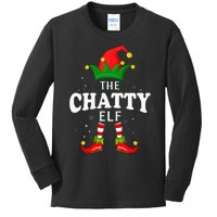 Xmas Chatty Elf Family Matching Christmas Pajama Kids Long Sleeve Shirt