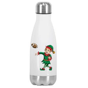 Xmas Christmas Elf Football Player Quarterback Xmas Gift Stainless Steel Insulated Water Bottle