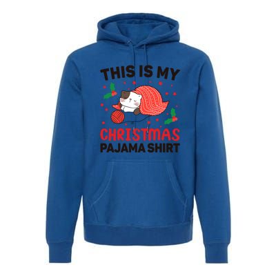 Xmas Christmas Eve Cat My Christmas Pajama Gift Premium Hoodie