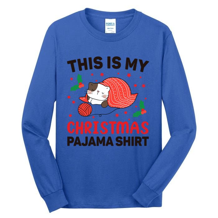 Xmas Christmas Eve Cat My Christmas Pajama Gift Tall Long Sleeve T-Shirt