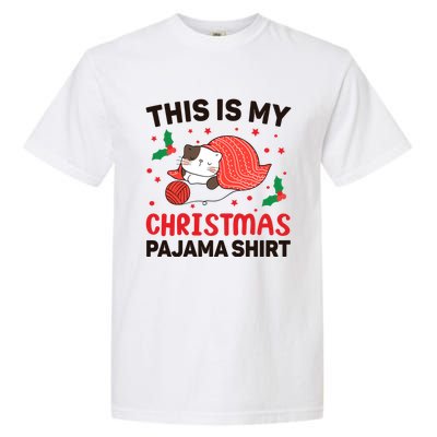 Xmas Christmas Eve Cat My Christmas Pajama Gift Garment-Dyed Heavyweight T-Shirt