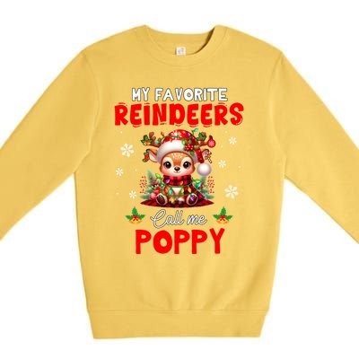 Xmas Colorful Family My Favorite Reindeers Call Me Poppy Premium Crewneck Sweatshirt