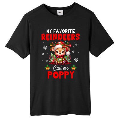 Xmas Colorful Family My Favorite Reindeers Call Me Poppy Tall Fusion ChromaSoft Performance T-Shirt