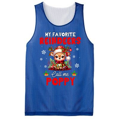 Xmas Colorful Family My Favorite Reindeers Call Me Poppy Mesh Reversible Basketball Jersey Tank