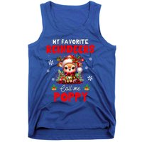 Xmas Colorful Family My Favorite Reindeers Call Me Poppy Tank Top