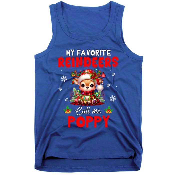 Xmas Colorful Family My Favorite Reindeers Call Me Poppy Tank Top