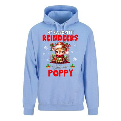 Xmas Colorful Family My Favorite Reindeers Call Me Poppy Unisex Surf Hoodie