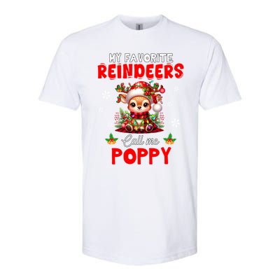 Xmas Colorful Family My Favorite Reindeers Call Me Poppy Softstyle CVC T-Shirt