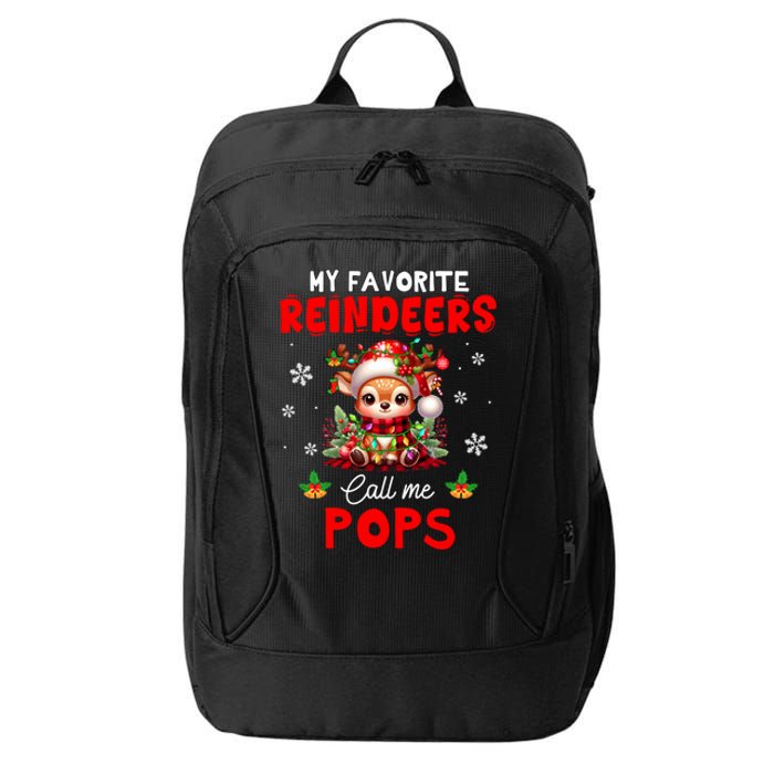 Xmas Colorful Family My Favorite Reindeers Call Me Pops City Backpack