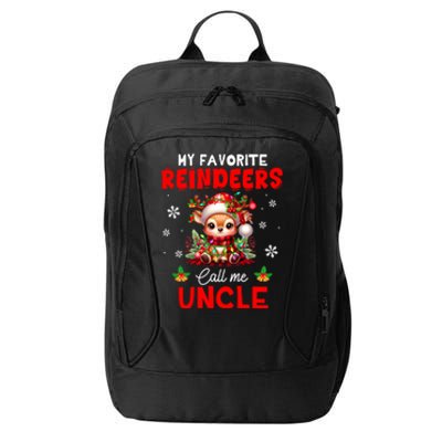 Xmas Colorful Family My Favorite Reindeers Call Me Uncle City Backpack