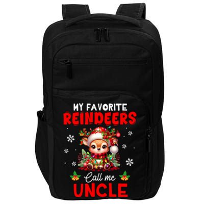 Xmas Colorful Family My Favorite Reindeers Call Me Uncle Impact Tech Backpack