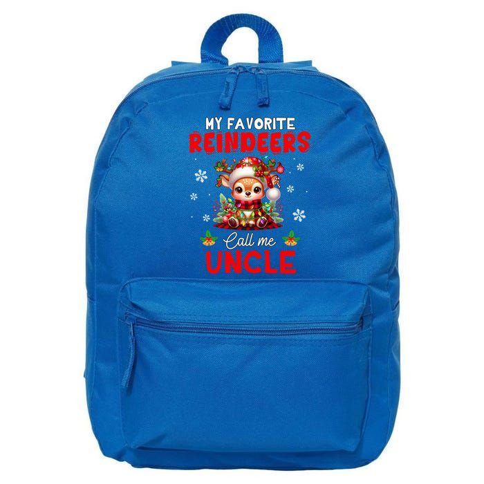 Xmas Colorful Family My Favorite Reindeers Call Me Uncle 16 in Basic Backpack