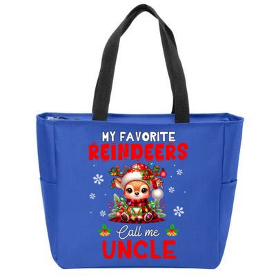 Xmas Colorful Family My Favorite Reindeers Call Me Uncle Zip Tote Bag