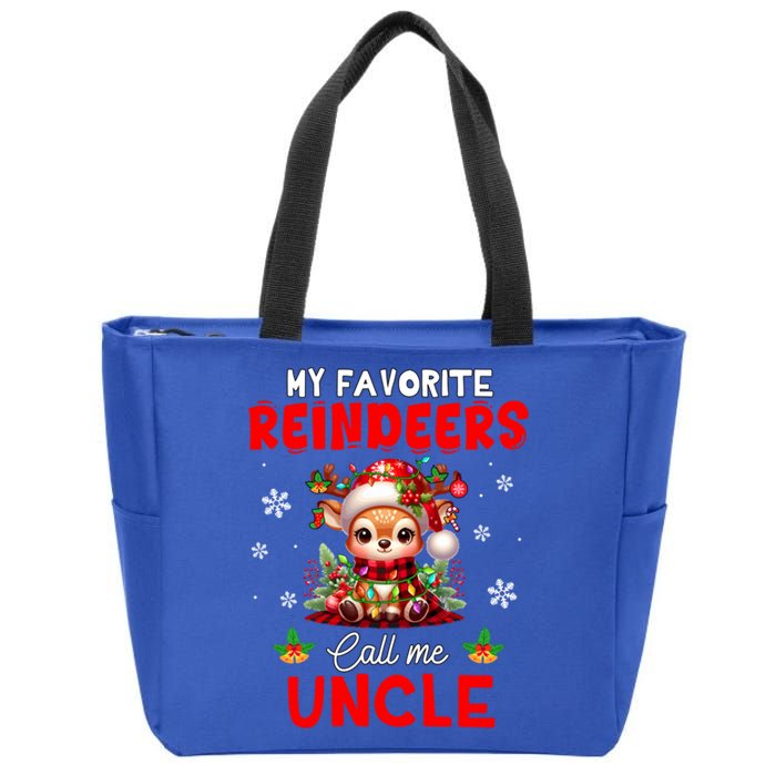 Xmas Colorful Family My Favorite Reindeers Call Me Uncle Zip Tote Bag