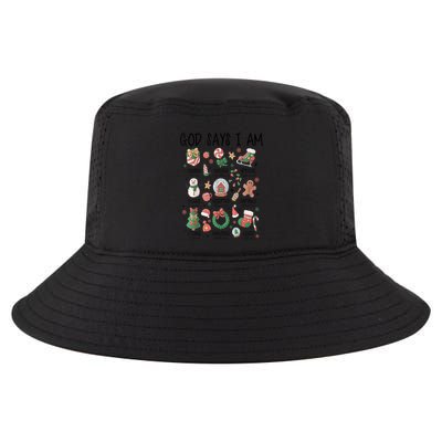 Xmas Christian God Says I Am Cute Christmas Gift Cool Comfort Performance Bucket Hat