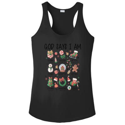 Xmas Christian God Says I Am Cute Christmas Gift Ladies PosiCharge Competitor Racerback Tank