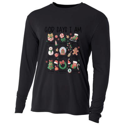 Xmas Christian God Says I Am Cute Christmas Gift Cooling Performance Long Sleeve Crew
