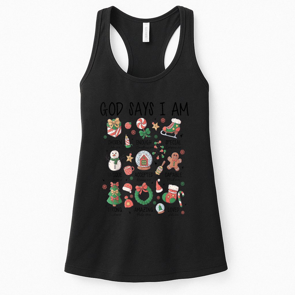Xmas Christian God Says I Am Cute Christmas Gift Womens Tank Top