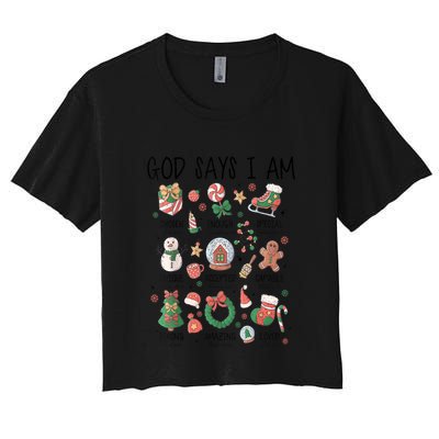 Xmas Christian God Says I Am Cute Christmas Gift Crop Top