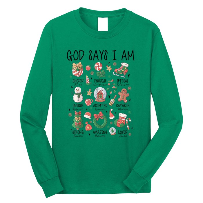 Xmas Christian God Says I Am Cute Christmas Gift Long Sleeve Shirt