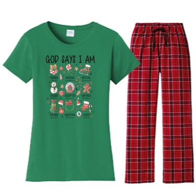 Xmas Christian God Says I Am Cute Christmas Gift Women's Flannel Pajama Set