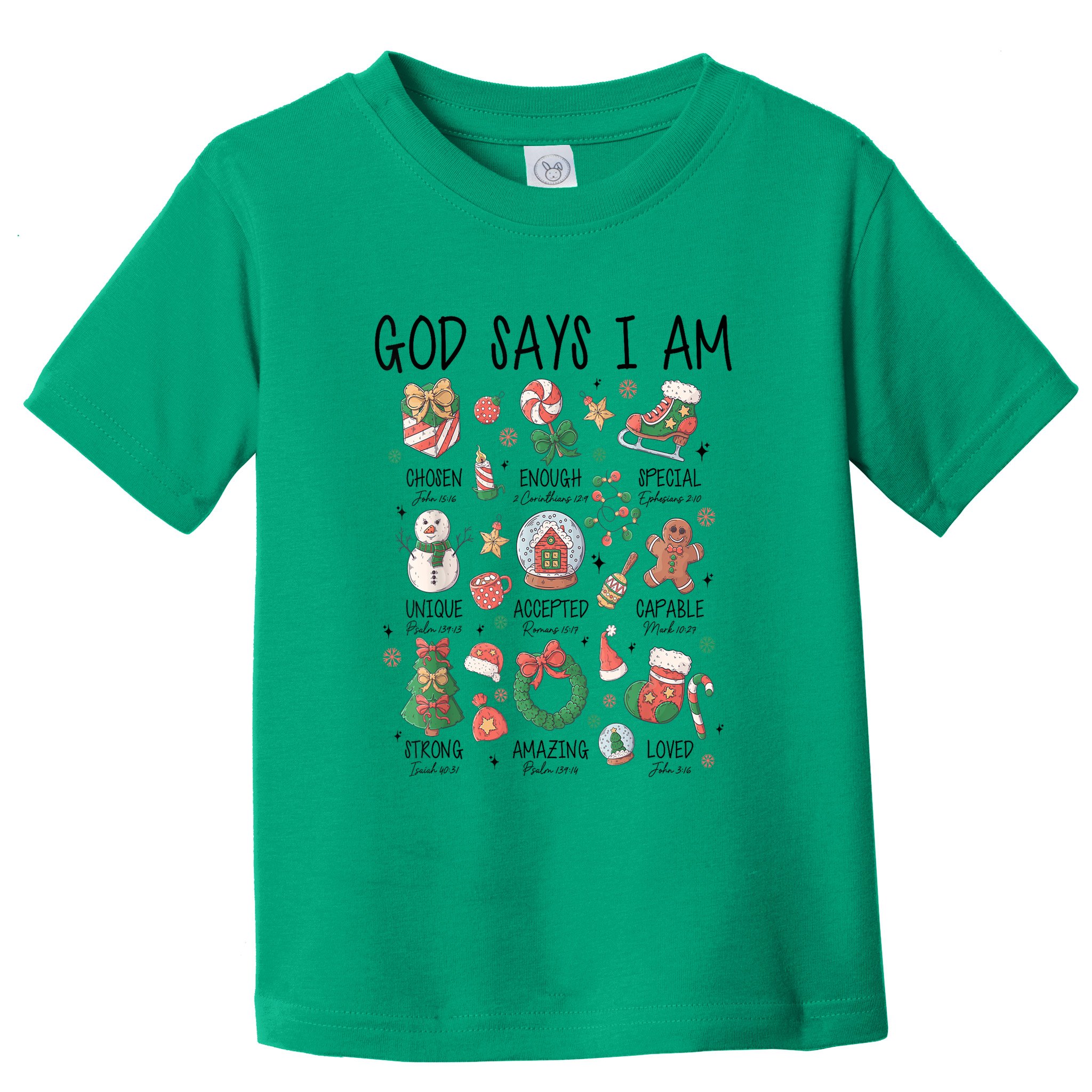 Xmas Christian God Says I Am Cute Christmas Gift Toddler T-Shirt