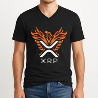 Xrp Crypto Gifts & Apparel Xrp Xrp Cryptocurrency Xrp Logo Rising Phoenix Xrp V-Neck T-Shirt