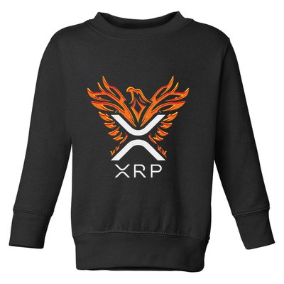 Xrp Crypto Gifts & Apparel Xrp Xrp Cryptocurrency Xrp Logo Rising Phoenix Xrp Toddler Sweatshirt