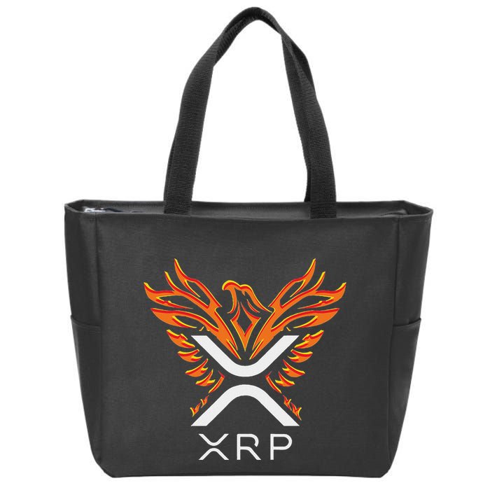 Xrp Crypto Gifts & Apparel Xrp Xrp Cryptocurrency Xrp Logo Rising Phoenix Xrp Zip Tote Bag
