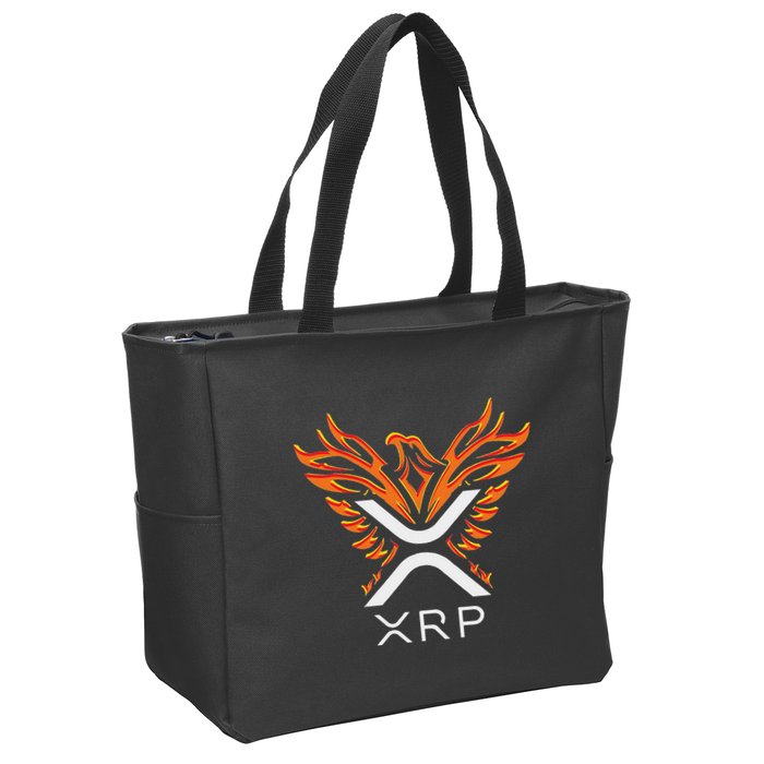 Xrp Crypto Gifts & Apparel Xrp Xrp Cryptocurrency Xrp Logo Rising Phoenix Xrp Zip Tote Bag