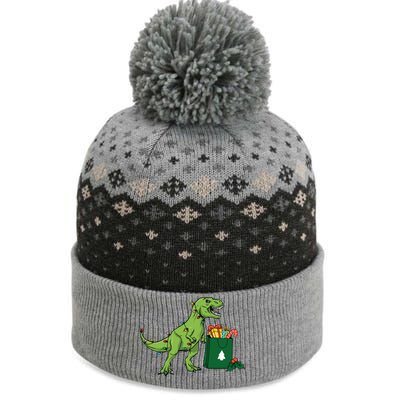 Xmas Christmas Lights Pine Tree Wild Animal T Rex Dinosaur Gift The Baniff Cuffed Pom Beanie