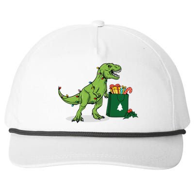 Xmas Christmas Lights Pine Tree Wild Animal T Rex Dinosaur Gift Snapback Five-Panel Rope Hat