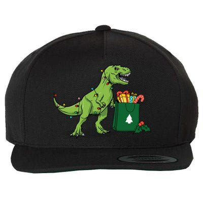 Xmas Christmas Lights Pine Tree Wild Animal T Rex Dinosaur Gift Wool Snapback Cap