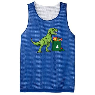 Xmas Christmas Lights Pine Tree Wild Animal T Rex Dinosaur Gift Mesh Reversible Basketball Jersey Tank