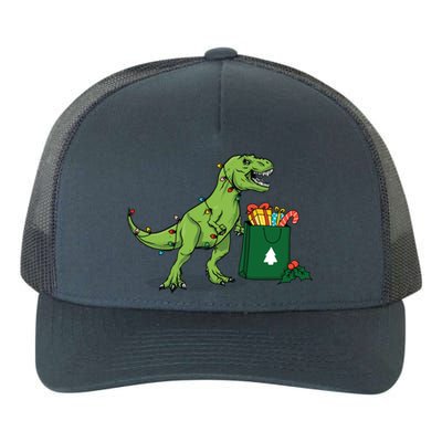 Xmas Christmas Lights Pine Tree Wild Animal T Rex Dinosaur Gift Yupoong Adult 5-Panel Trucker Hat