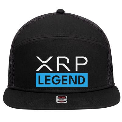 Xrp Crypto Legend 7 Panel Mesh Trucker Snapback Hat