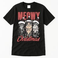 Xmas Cats Meowy Christmas Vintage Cat Ladies Gift Tall T-Shirt