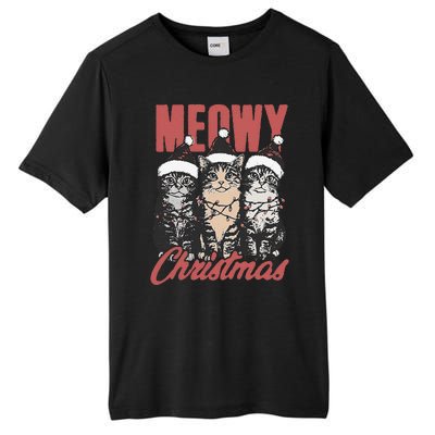 Xmas Cats Meowy Christmas Vintage Cat Ladies Gift Tall Fusion ChromaSoft Performance T-Shirt