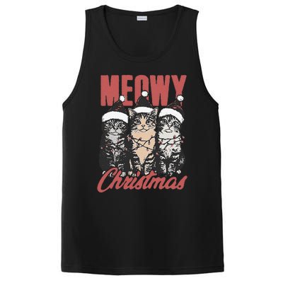 Xmas Cats Meowy Christmas Vintage Cat Ladies Gift PosiCharge Competitor Tank