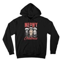 Xmas Cats Meowy Christmas Vintage Cat Ladies Gift Tall Hoodie