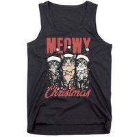 Xmas Cats Meowy Christmas Vintage Cat Ladies Gift Tank Top